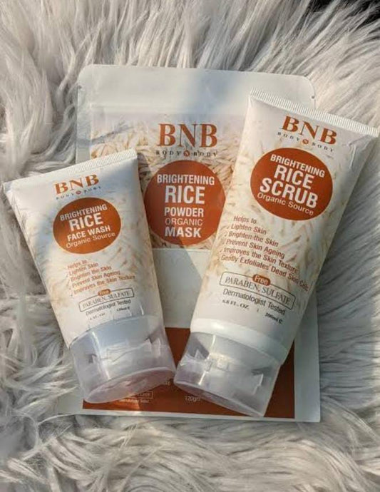 BNB Brightening Rice Extract Bright & Glow Kit 3 in 1